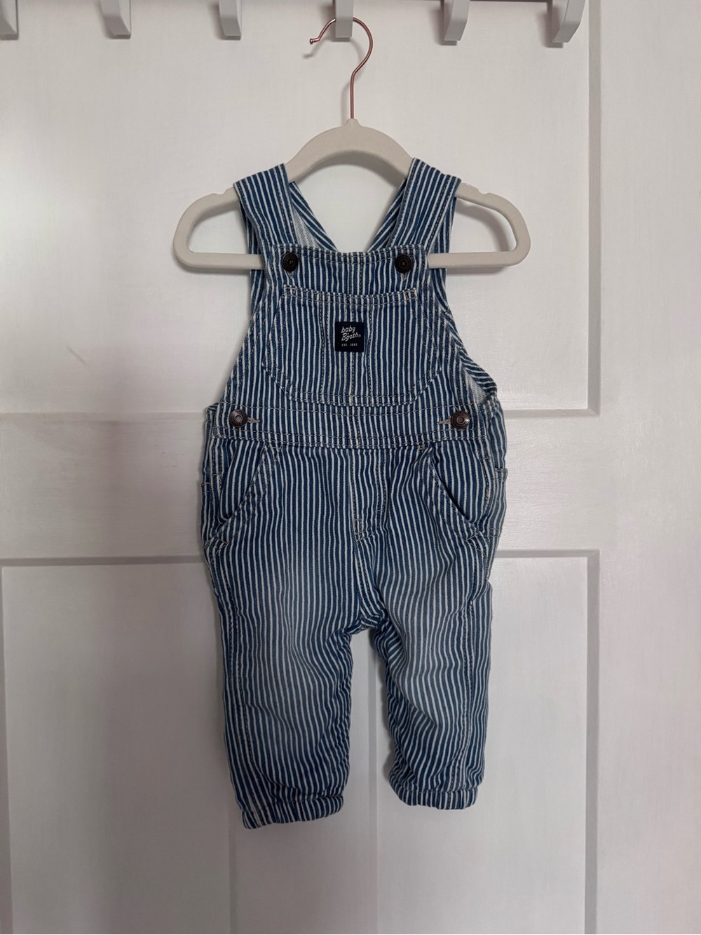 Vintage OshKosh B'gosh Blue and White Striped Overalls